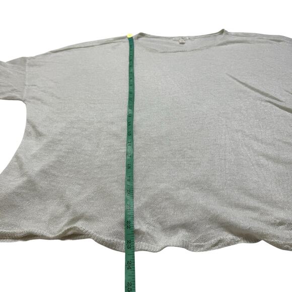 EILEEN FISHER 100% Linen Pale Green Knit Top Sz Large Womens Open Weave #S16RDI - Picture 9 of 9